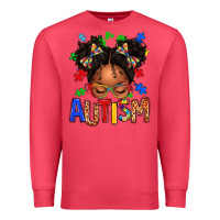Cardinal autism afro girl Premium Sweatshirt - texasbilliewilder