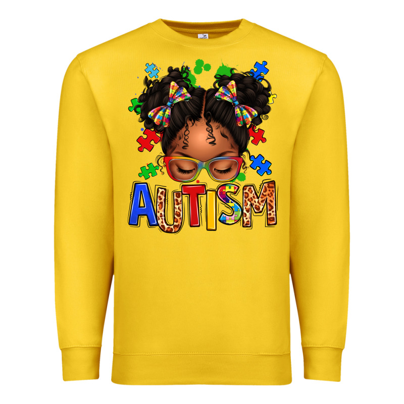 Autism Afro Girl Premium Sweatshirt by texasbilliewilder | Teevron