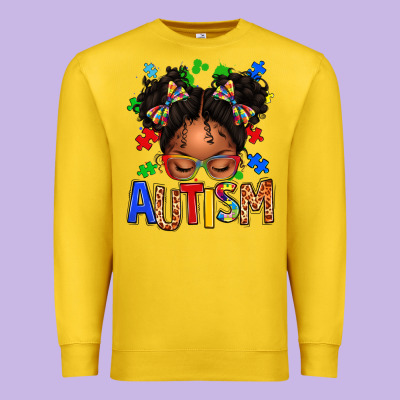 Autism Afro Girl Premium Sweatshirt Designed By Texasbilliewilder