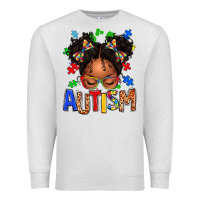 Oatmeal Heather autism afro girl Premium Sweatshirt - texasbilliewilder