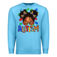 Ocean Blue autism afro girl Premium Sweatshirt - texasbilliewilder