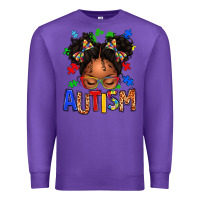 Purple autism afro girl Premium Sweatshirt - texasbilliewilder