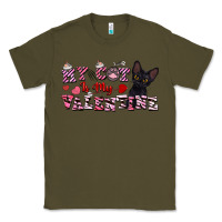 Army Green my cat is my valentine Classic Tee - FaDigitalArtStudio