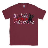 Burgundy my cat is my valentine Classic Tee - FaDigitalArtStudio