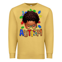 Antique Gold autism afro kid Premium Sweatshirt - texasbilliewilder