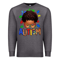 Charcoal Heather autism afro kid Premium Sweatshirt - texasbilliewilder