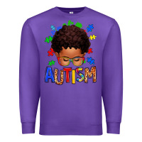 Purple autism afro kid Premium Sweatshirt - texasbilliewilder