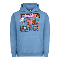 Pigment Pebble Blue educator of tiny humans Urban Hoodie - AdoDesignShop