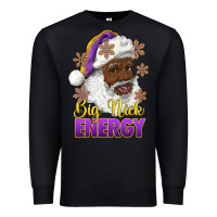 Black big nick energy purple and gold afro santa Premium Sweatshirt - RanaPortraitStore
