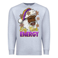 Heather Grey big nick energy purple and gold afro santa Premium Sweatshirt - RanaPortraitStore