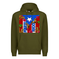 Army Green puerto rico coqui leopard Premium Hoodie - AdoDesignShop