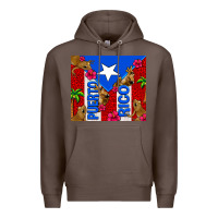 Coffee puerto rico coqui leopard Premium Hoodie - AdoDesignShop