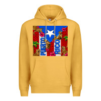 Mustard puerto rico coqui leopard Premium Hoodie - AdoDesignShop