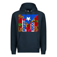 Navy puerto rico coqui leopard Premium Hoodie - AdoDesignShop