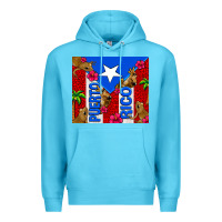 Ocean Blue puerto rico coqui leopard Premium Hoodie - AdoDesignShop