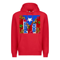 Red puerto rico coqui leopard Premium Hoodie - AdoDesignShop