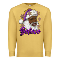 Antique Gold believe purple and gold african american santa Premium Sweatshirt - RanaPortraitStore