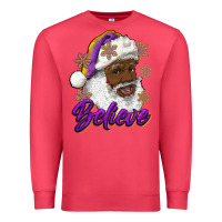 Cardinal believe purple and gold african american santa Premium Sweatshirt - RanaPortraitStore