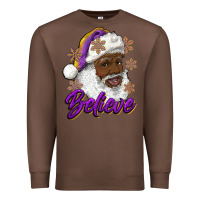 Chestnut believe purple and gold african american santa Premium Sweatshirt - RanaPortraitStore