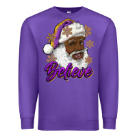 Believe Purple And Gold African American Santa Premium Sweatshirt | Teevron