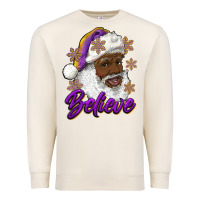 Sandshell believe purple and gold african american santa Premium Sweatshirt - RanaPortraitStore