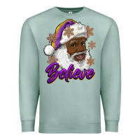 Seafoam believe purple and gold african american santa Premium Sweatshirt - RanaPortraitStore