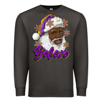 Smoke believe purple and gold african american santa Premium Sweatshirt - RanaPortraitStore