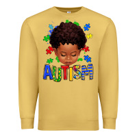 Antique Gold autism afro kid full face Premium Sweatshirt - texasbilliewilder