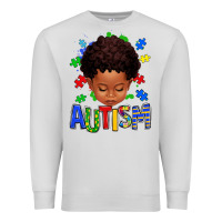 Dove Grey autism afro kid full face Premium Sweatshirt - texasbilliewilder