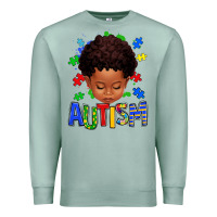 Seafoam autism afro kid full face Premium Sweatshirt - texasbilliewilder