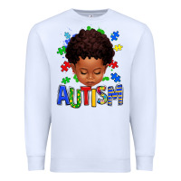 White autism afro kid full face Premium Sweatshirt - texasbilliewilder