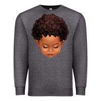 Charcoal Heather cute afro boy Premium Sweatshirt - texasbilliewilder