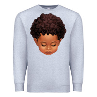 Heather Grey cute afro boy Premium Sweatshirt - texasbilliewilder