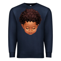 Navy cute afro boy Premium Sweatshirt - texasbilliewilder