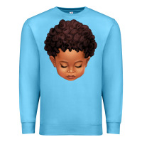 Ocean Blue cute afro boy Premium Sweatshirt - texasbilliewilder