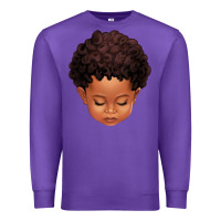 Purple cute afro boy Premium Sweatshirt - texasbilliewilder