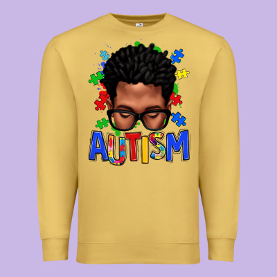 Autism Afro Man Premium Sweatshirt Designed By Texasbilliewilder