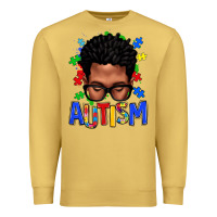 Antique Gold autism afro man Premium Sweatshirt - texasbilliewilder