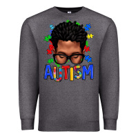 Charcoal Heather autism afro man Premium Sweatshirt - texasbilliewilder