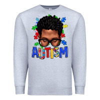 Heather Grey autism afro man Premium Sweatshirt - texasbilliewilder