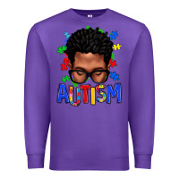 Purple autism afro man Premium Sweatshirt - texasbilliewilder