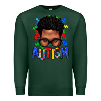 Sports Green autism afro man Premium Sweatshirt - texasbilliewilder