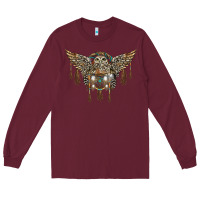 Burgundy native dream catcher with owl Long Sleeve Tee - BarkalooDesign