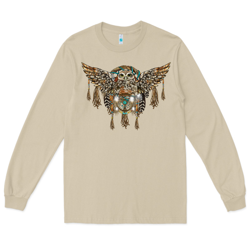 Native Dream Catcher With Owl Long Sleeve Tee by BarkalooDesign | Teevron