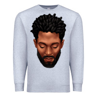 Heather Grey bearded black man portrait Premium Sweatshirt - texasbilliewilder