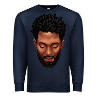 Navy bearded black man portrait Premium Sweatshirt - texasbilliewilder