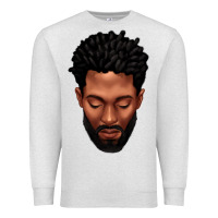 Oatmeal Heather bearded black man portrait Premium Sweatshirt - texasbilliewilder