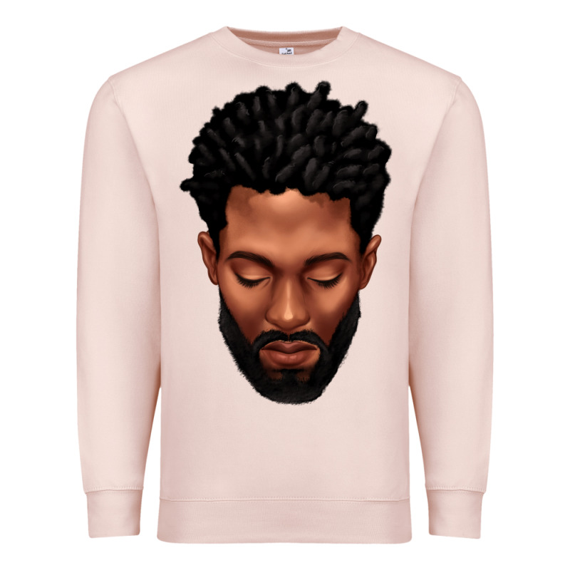 Bearded Black Man Portrait Premium Sweatshirt by texasbilliewilder | Teevron