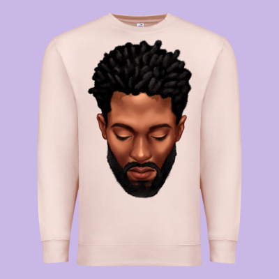 Bearded Black Man Portrait Premium Sweatshirt Designed By Texasbilliewilder