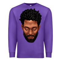 Purple bearded black man portrait Premium Sweatshirt - texasbilliewilder